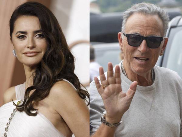 La actriz Penélope Cruz (i) y el cantante y guitarrista Bruce Springsteen.