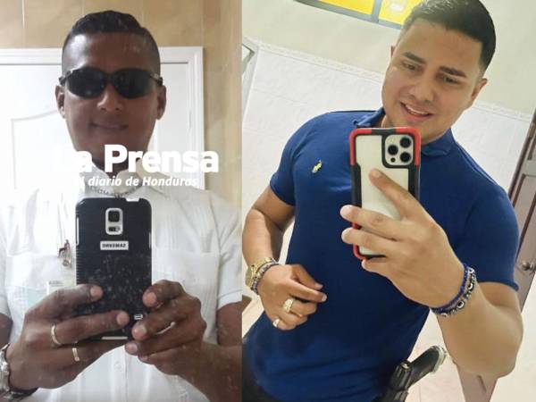Fotos en vida de Carlos Noé Lezama Jiménez y Óscar Roberto Melara, dos de las cuatro personas que fueron asesinadas en un gimnasio de Morazán, Yoro.