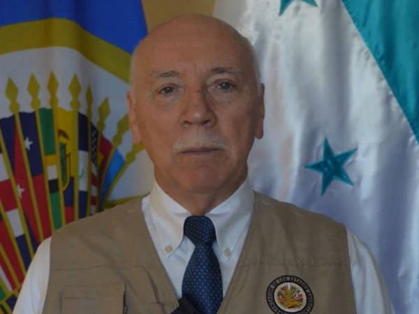 Eladio Loizaga, jefe de la Misión de Observación Electoral de la OEA, durante su mensaje.