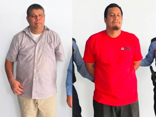 Momentos de la captura de los dos hombres que tenían órdenes de captura pendientes.