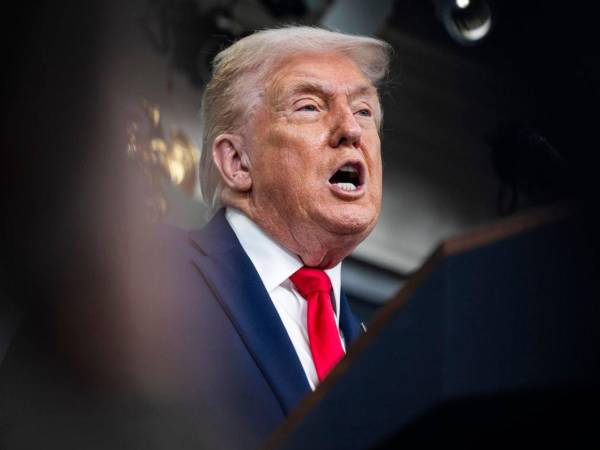 El presidente de Estados Unidos, Donald Trump, ofrece una conferencia de prensa con periodistas en la Casa Blanca en Washington, DC, EE.UU., el 20 de enero de 2025.