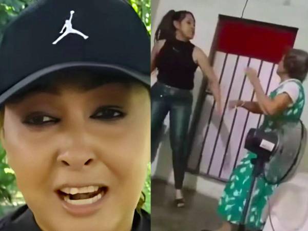 Imagenes del video viralizado donde Yanira Cruz agrede a su madre.