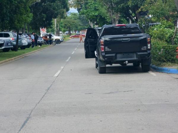 El cuerpo sin vida quedó al interior de este pickup.