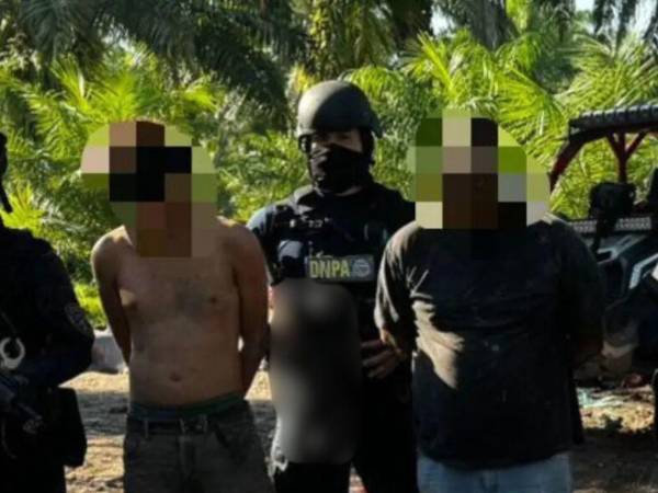 Supuestos delincuentes detenidos por las autoridades hondureñas.