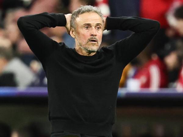 Luis Enrique durante el empate del PSG ante el Bayern en las semifinales de Champions.