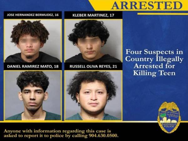 Cuatro jóvenes, entre ellos dos hondureños, un cubano y un nicaragüense, fueron puestos bajo custodia por las autoridades policiales de Jacksonville, Florida, señalados por su presunta vinculación en el asesinato a balazos de un joven de origen nicaragüense.