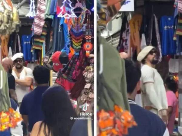 El actor Jason Momoa durante su visita al mercado central de Ciudad de Guatemala.