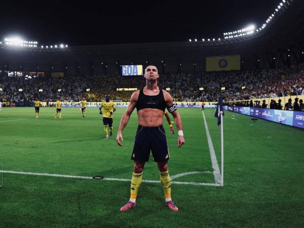 Cristiano Ronaldo celebrando.