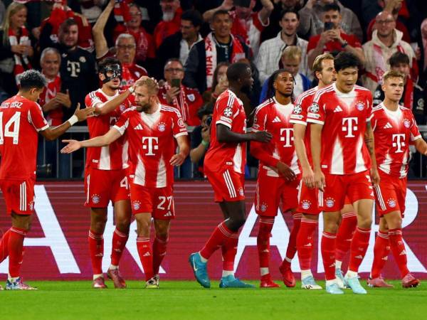 Jugadores del Bayern Múnich celebrando.