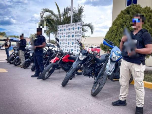 DPI recupera diez motocicletas robadas presuntamente por la Pandilla 18.