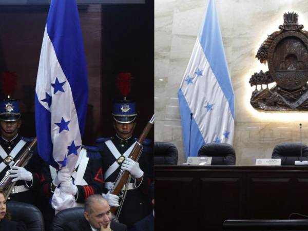 El Congreso Nacional instaló la primera legislatura del año reincorporando el color azul marino a la Bandera Nacional, que reemplaza al azul turquesa que se había utilizado durante los cuatro años del gobierno de la presidenta Xiomara Castro.