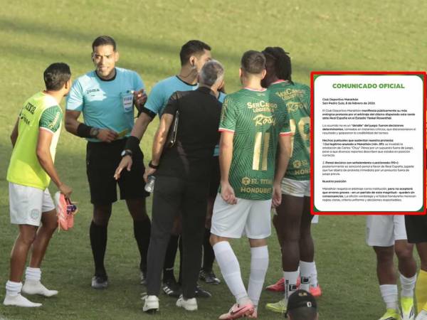 El Marathón mostró su enfado contra el arbitraje de Jefferson Escobar por sus errores contra el Real España.