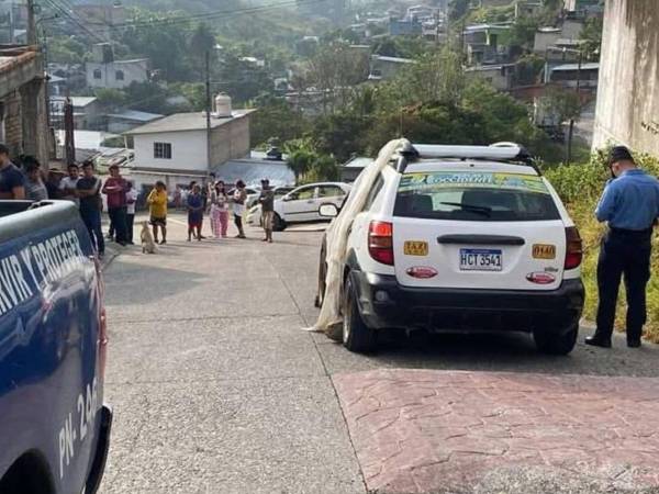 Escena donde fue asesinado el comunicador social Javier Hércules en Santa Rosa de Copán.