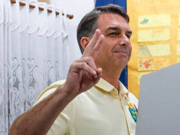 Candidato presidencial Flávio Bolsonaro.