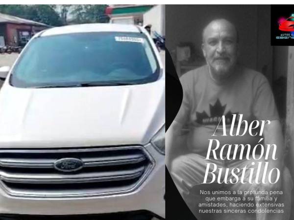 A la izquierda, el carro que compró Alber Ramón Bustillo, el hombre que murió frente a la terminal de buses de San Pedro Sula.