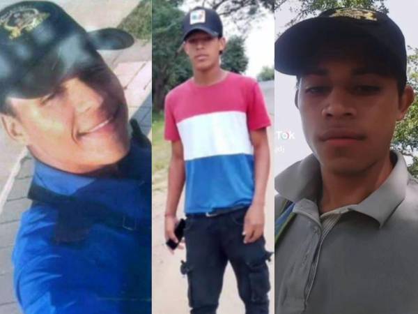 Fotografía de los tres jóvenes Cristian Samuel Murillo, Cristian Alberto Isaula Hernández y Luis Ezequiel Murillo Hernández.