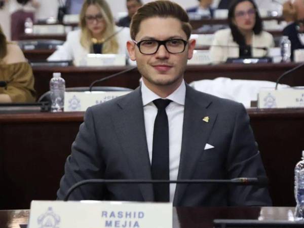 Fotografía de Rashid Mejia en el los bajos del hemiciclo legislativo