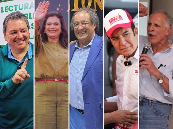 Mario Rivera, Rixi Moncada, Nelson Ávila, Salvador Nasralla y Nasry Asfura son los principales candidatos en busca de la presidencia de la República.