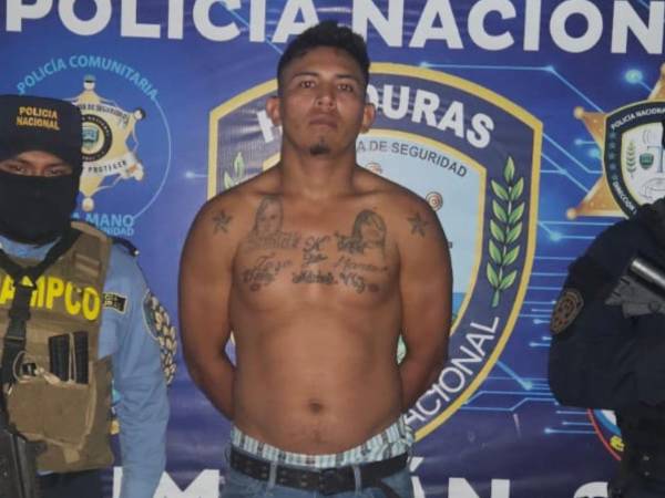 José Salomón Vásquez Rivas (de 27 años) cuando fue capturado por la Policía en la aldea Ceibita, Quimistán, Santa Bárbara.