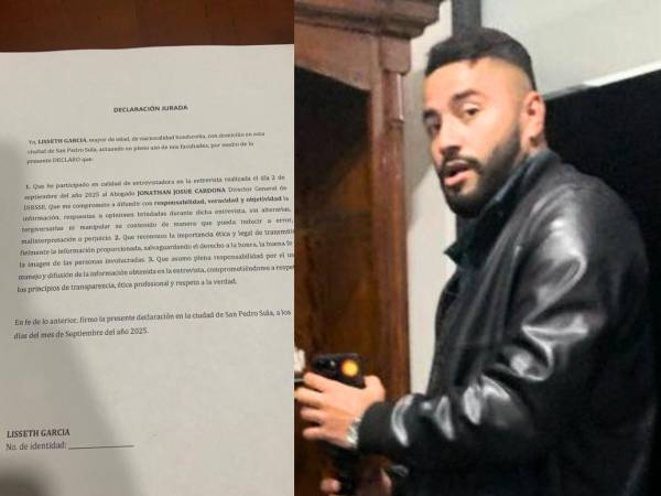La declaración jurada con la que recibió el funcionario Jonathan Cardona a la periodista Lisseth García.