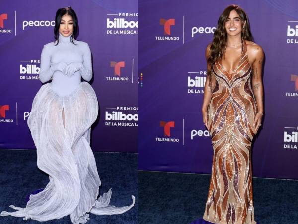 La celebración por los 25 años de los Latin Billboard arrancó este jueves con su tradicional desfile de estrellas por la alfombra azul, marcada por una explosión de color, brillos metálicos y un contraste de estilos, texturas y diseños que, en su mayoría, dejaron mucha piel a la vista.