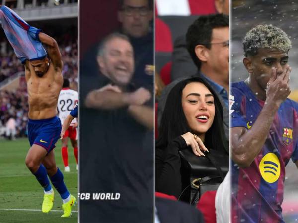 Las imágenes más llamativas del sufrido y agónico triunfo del Barcelona (2-1) contra el Girona en la Jornada 9 de la Liga Española. Polémica, festejos, fea seña de Flick y mala tarde de Lamine Yamal.