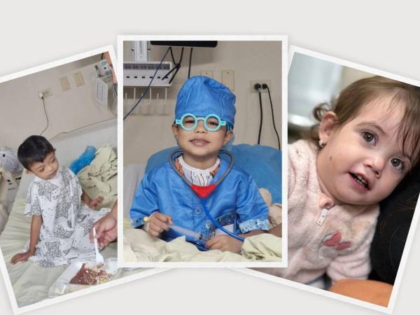 Los rostros de tres niños operados del corazón en el IHSS, donde la jornada quirúrgica comenzó ayer y se extenderá durante toda la semana. Otros ocho menores aún esperan su turno para someterse a la cirugía en esta semana.