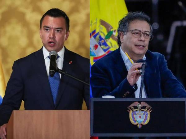 Fotografías del presidente de Ecuador, Daniel Noboa, y su homólogo de Colombia, Gustavo Petro.