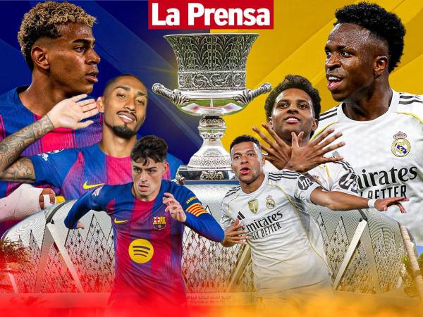 Barcelona y Real Madrid pelean por el dominio en la final de la Supercopa de España.