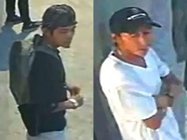 Vista de los dos presuntos asaltantes en San Pedro Sula.