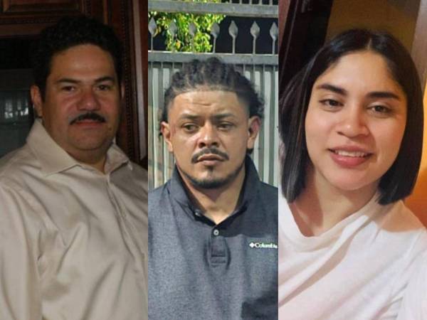 Hernán Santos, víctima (izquierda en la fotografía); Alias Titi, sospechoso (al centro en la fotografía); Dunia Callejas, víctima (derecha en la fotografía).