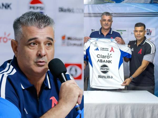 Diego Vázquez en conferencia de prensa tras ser presentado por el Alianza de El Salvador.