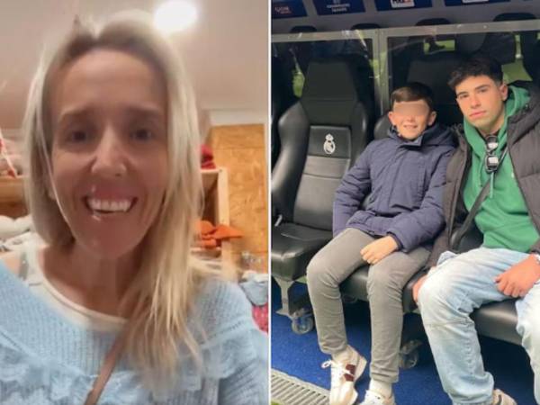 Cristina Álvarez junto a su hijo y su sobrino.