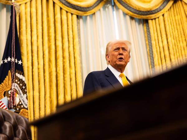 El Presidente Trump no se ha limitado a la verdad al jactarse de su historial. (Tierney L. Cross para The New York Times)