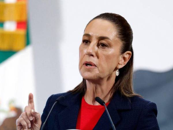 La Presidenta de México, Claudia Sheinbaum, durante una conferencia de prensa.