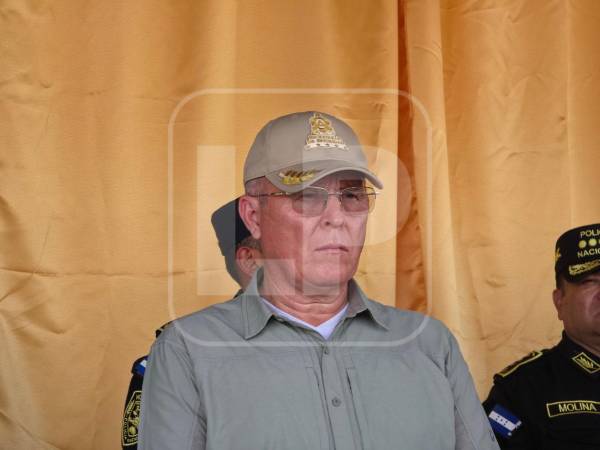 Gerzon Velásquez, ministro de Seguridad, durante la conferencia de prensa ofrecida este viernes en Tegucigalpa.