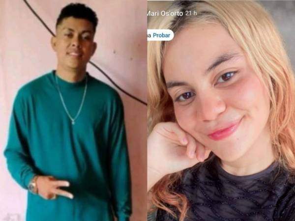 Fotos en vida de Brayan Josué Maradiaga Baquedano, de 24 años, y su novia María José Osorto Peralta de 15.
