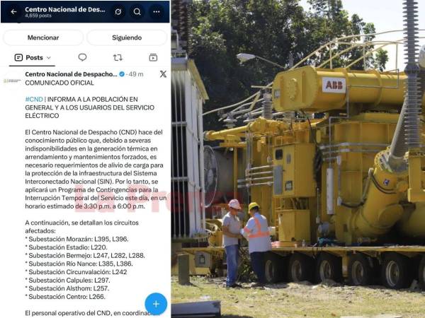 Los cortes comenzaron a reportarse desde alrededor de la 1:00 pm en sectores de San Pedro Sula; posteriormente, el operador anunció una contingencia entre 3:30 y 6:00 pm que afecta 13 circuitos.