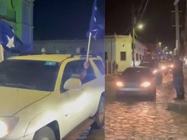 Decenas de ciudadanos en Gracias, Lempira, se movilizaron la noche de este viernes para celebrar el anuncio de Donald Trump que indultará al expresidente Juan Orlando Hernández.