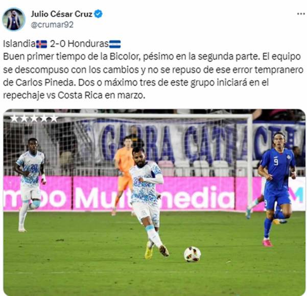 Julio César Cruz, periodista de El Heraldo - “Dos o máximo tres de este grupo iniciará en el repechaje vs Costa Rica en marzo”