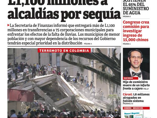 Portada de la edición impresa de DIARIO LA PRENSA.