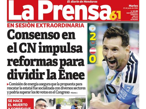 Portada de la edición impresa de este martes 23 de junio de 2026.