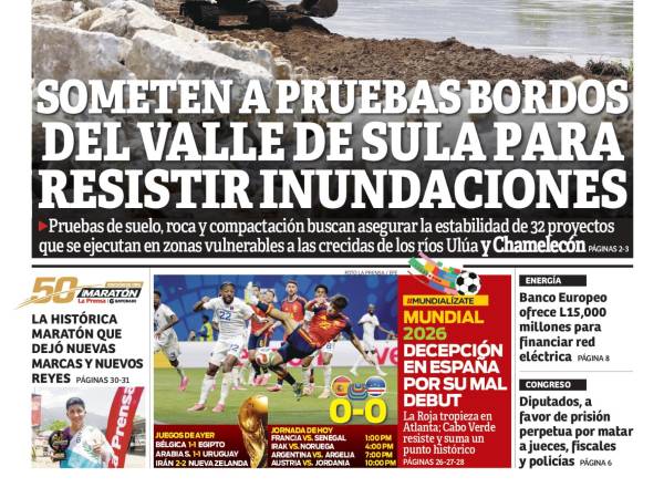 SOMETEN A PRUEBAS BORDOS DEL VALLE DE SULA PARA RESISTIR INUNDACIONES