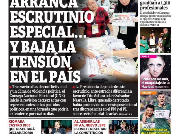 Arranca escrutinio especial ... y baja la tensión en el país