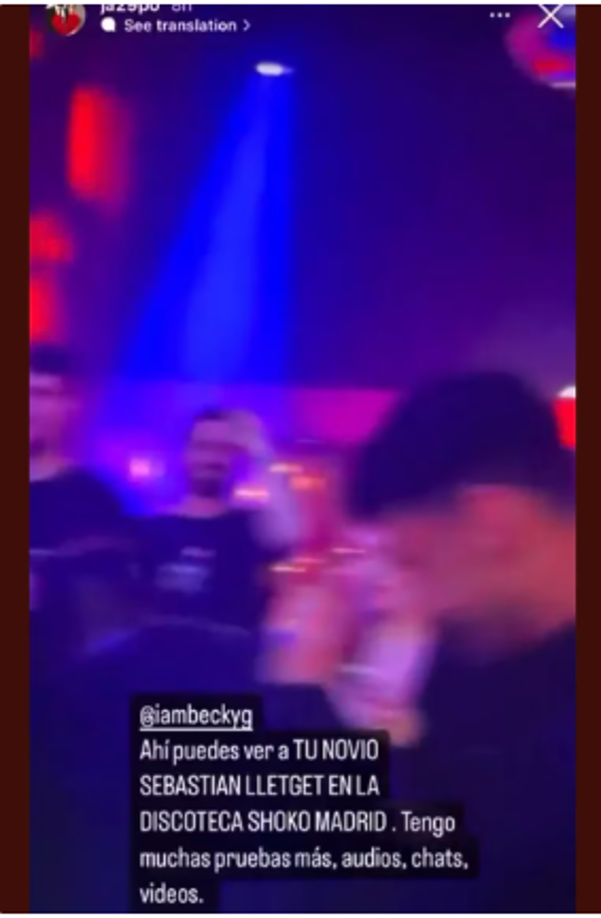 Sin embargo, en redes sociales señalaron que las imágenes no eran muy claras: “Ahí puedes ver a TU NOVIO SEBASTIAN LLETGET”, escribió en el post.