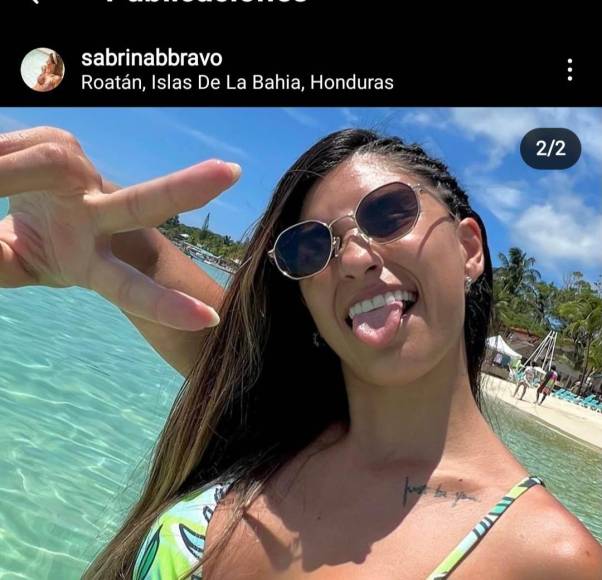 Mediante su cuenta oficial de Instagram, Sabrina mostró lo bien que la pasó en la bella isla de Roatán. 