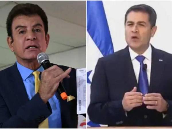 Imagen del excandidato del Partido Liberal, Salvador Nasralla y el expresidente de Honduras, Juan Orlando Hernández.
