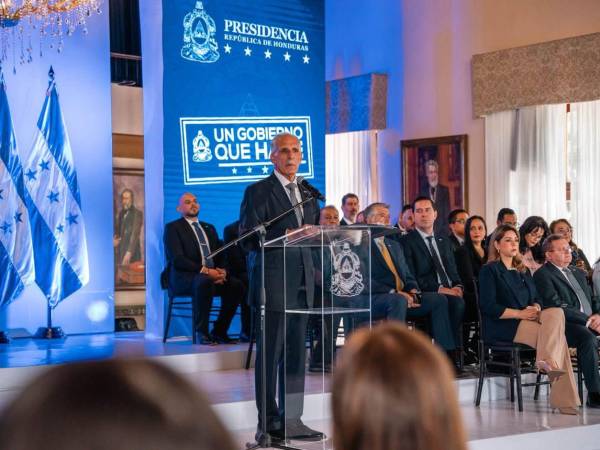 Fotografía a Nasry asfura mientras pronunciaba un discurso en los primeros seis meses de Gobierno el 31 de julio de 2026.
