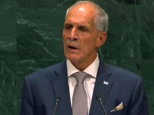 Nasry Asfura, presidente de Honduras, durante su discurso en la 81 Asamblea General de la ONU.