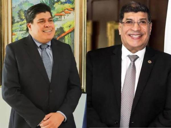 Imagen de Roberto Lagos, director del Banco Central de Honduras (BCH) y Edwin Araque, exdirector del BCH.